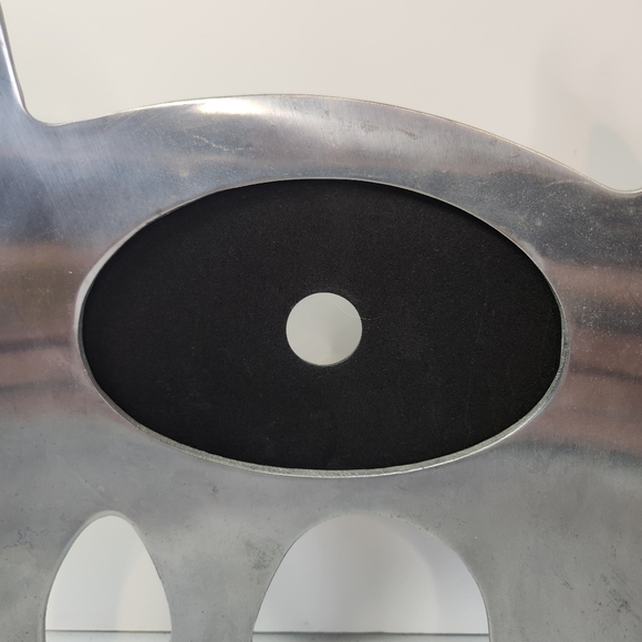 Cat Fish Photo Frame Large Silver Metal Freestanding Curved 11” Decor 4x6 Cats - Picture 3 of 9